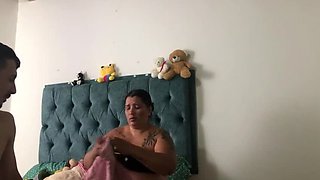 Hot Latina Cousin Cheats with Big Cock in Risky Homemade Cowgirl Sex