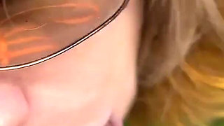 Story #5. French Porn Star Lilly with Glasses Takes a Golden Shower, Sucks a Big Dick, Has Urine and Blows Bubbles in a Park