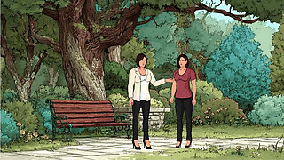 Friends in park talking about consent