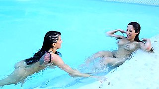 Crush Girls - Romi Rain and Reena Sky fuck in the pool