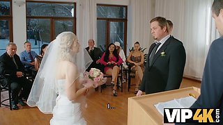 Watch blonde bombshell Kristy waterfall get married in public and cuckold husband watches in HD