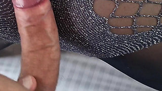 POV Elena Clark Masturbation Nylon Grey and Black