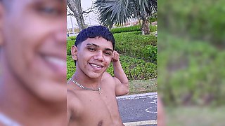 Super cute latino boy with abs and big dick