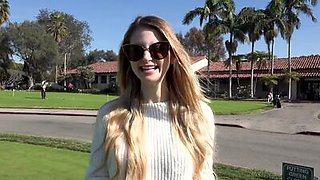 Nadya Nabakova fucks her pussy with a putter for a hole in one