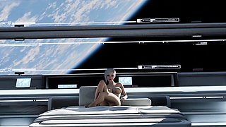 3D animation fuck on a space station with sexy blonde