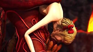 Inferno. Hot sex in hell. Devil fucks hard a young sexy slave