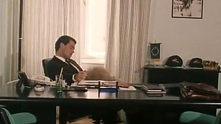 Dirty-minded blond secretary sucks hot dick at the business meeting