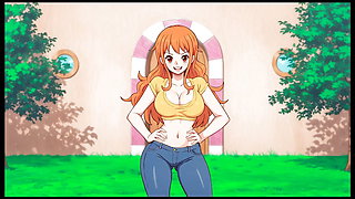 Lusty Buccaneers Parody Hentai Game Ep.1 Nami is exposing her naked body at night !