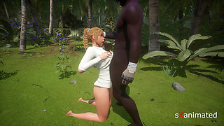 Hot blonde fucks her guide on her vacation PART 1