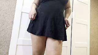 The MILF Took off Her Red Panties and Gently Caressed Her Pussy