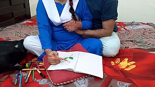 Desi Stepbrother Fucks Stepsister in School Uniform After Hot Drawing Session