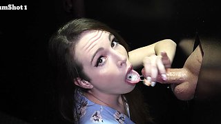 Compilation of girls swallowing cum after blowing, through a gloryhole style setup.