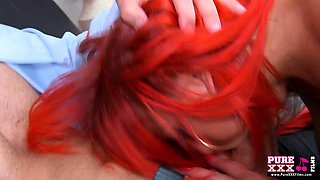 Cute British redhead enjoys a good fucking