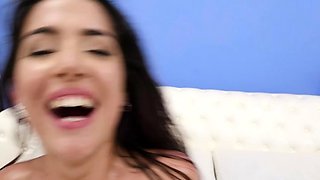 Interracial threesome with double penetration