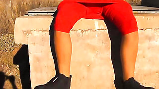 Hot Latina Yessy with Cute Naturals Cameltoe and Pussy Flashing Outdoors
