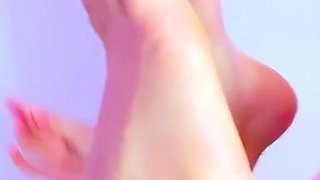 The Hottest Licking Show on a Beautiful Girl's Feet