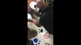 Hot Ebony Step Cousin Mena Deep Throats My Big Black Cock