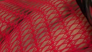 Massive tits black chick in bed rubbing their twats with dildo