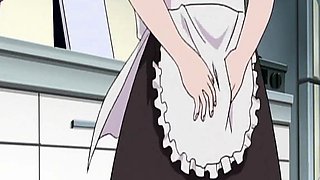 Masturbating anime maid