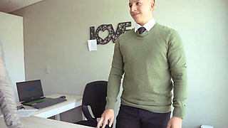 Slim Buxom Latina Beauty Resorts To Her Slutty Talents & Fucks With the Boss To Get the Job