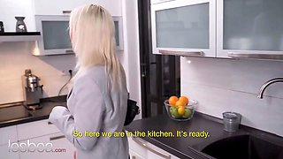 Lesbea blondie estate agent makes schoolgirl an suggest she can't refuse