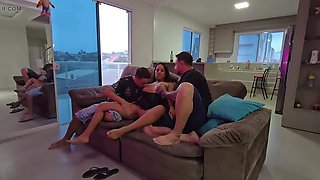 Horny Latina Wife Fucks Husband and His Friend - Rough Doggy Style & Blowjob