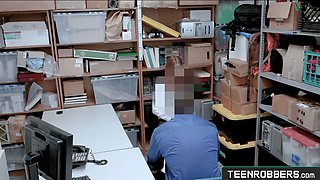 Petite red haired young thief fucked in doggie by mall guard - teenrobbers.com