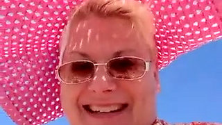 Pussy fingering, slap and multiple squirt on the punlic beach