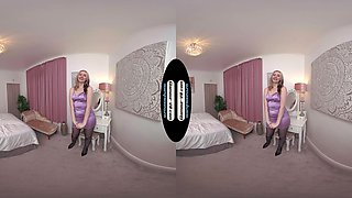 Em Yang Purple Dress With Black Glossy Legwear Special Thank You Reward Treat - 8k Vr