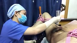 Chinese fake doc surgical gloves Handjob