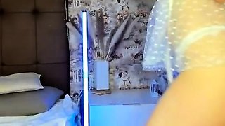 Two busty teen brunettes in lingerie making out on floor