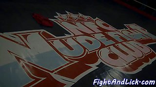 Wrestling lezzies love playing with sex toys