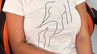 Cute Pink Bear Birgit's Panties and Shaved Pussy Fingering
