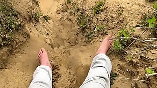 Cute teen girl enjoys foot fetish