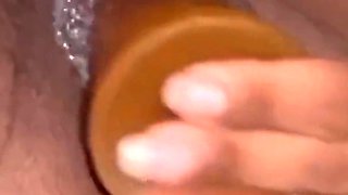 Stimulating My Clit with Vibrator Fucking My Pussy with Big Dildo