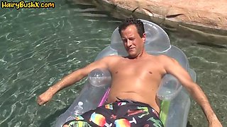 Horny bushy latina cuntdrilled by DILF