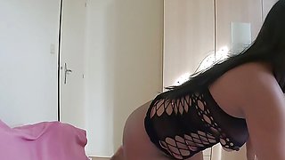 I show off in front of my step brother in a transparent dress