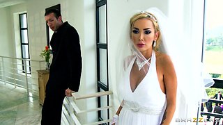 Blonde Giving Head To A Stranger On The Wedding Day
