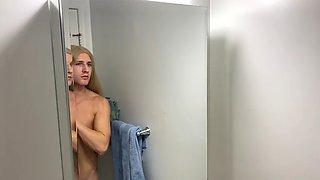 Crossdresser Fixing Messy Wig