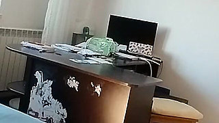 Sexy Brunette with Hairy Pussy, Doing Housework Naked.