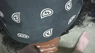 Skinny black slut in high heels 👠 suck daddies cock like a boss , bend over I fuck her black pussy doggystyle like no tomorrow