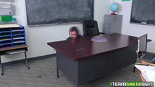 Nerdy teen luvs to rail her innocent snatch on top of a massive cock!