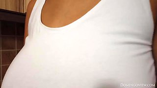Asiedora With Big Oiled Tits And I Fuck Her With Finger