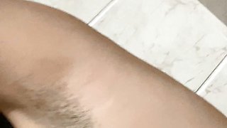 Arab with hairy armpit and sucking on it