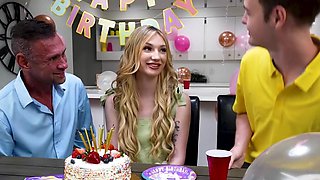 Deviant daddy fucks with passion her once she turned 18