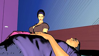 Horny cartoon MILF incredible porn scene