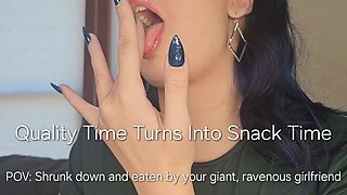 Quality Time Turns to Snack Time: POV Shrunken Down and Eaten by Your Giant, Ravenous Girlfriend