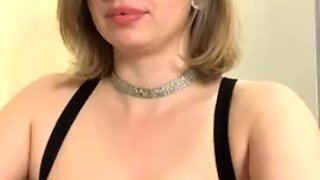 Blonde With Natural Big Boobs Loves Putting A Toy In Her
