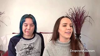 Desperate Amateurs Olivia & Alisha Take Huge Cocks in Rough Threesome