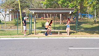 Sex In The Middle Of People Outdoors At The Bus Stop Lots Of Madness